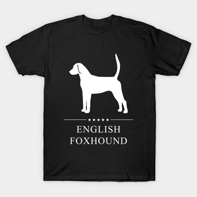 English Foxhound Dog White Silhouette T-Shirt by millersye